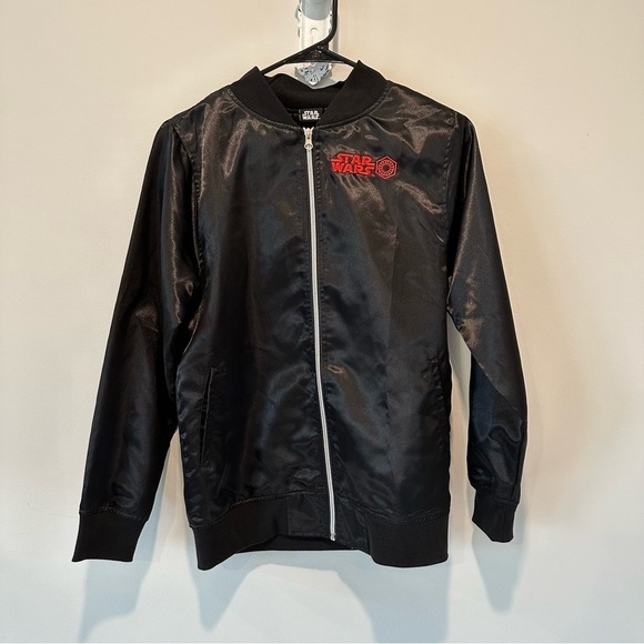 Star Wars Other - Star Wars Satin Jacket Tie Fighter Full Zip Bomber Jacket Stitch Logo Youth XL